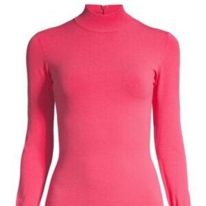 Herve Leger Pink Turtleneck Bodysuit Small